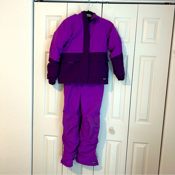 Lands' End Coat and Snow-pants Set Purple Outerwear Winter Skiing Sledding Sz 10 - Picture 1 of 15